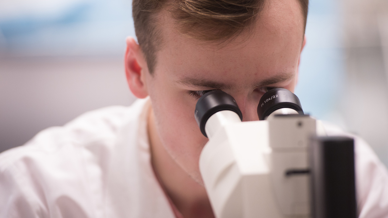 Jesse Cochran in his lab
